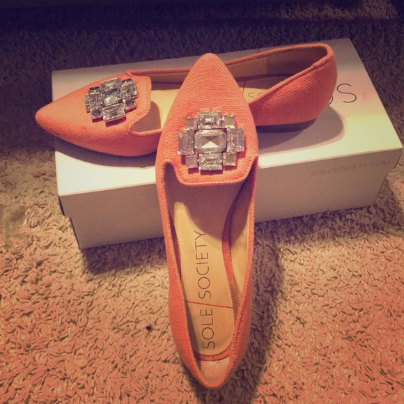 Sole Society Shoes - Salmon pink flats